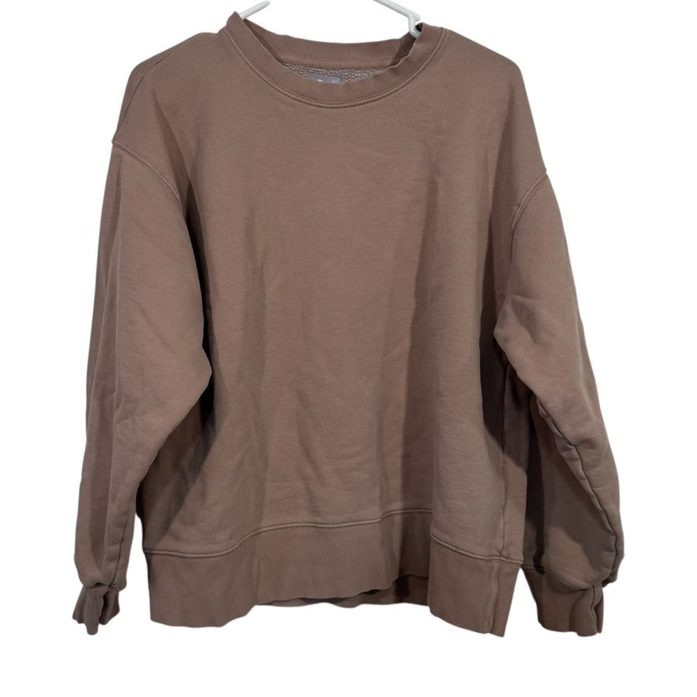 Aritizia TNA Cozy Fleece Oversized Neutral Crewneck Sweatshirt